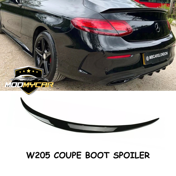 MERCEDES W205 C205 BOOT SPOILER COUPE BODY KIT AMG STYLE GLOSS BLACK