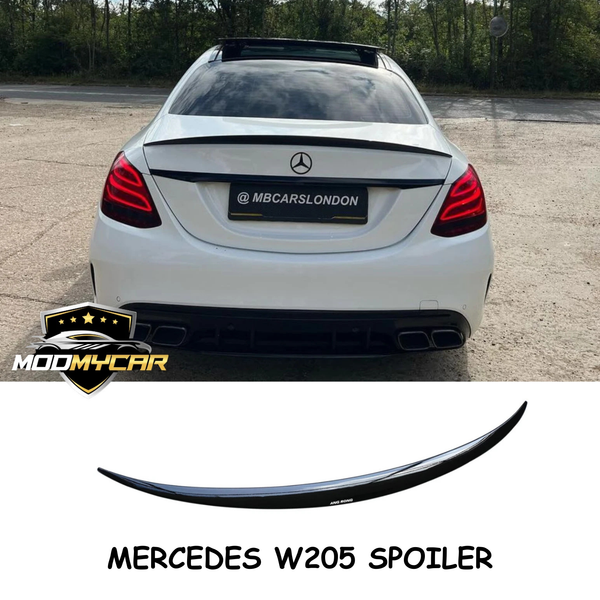 MERCEDES C CLASS W205 BOOT SPOILER 2014+ GLOSS BLACK