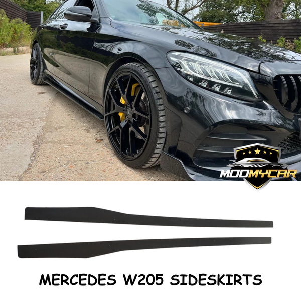 MERCEDES C CLASS W205 SIDE SKIRTS GLOSS BLACK 2014+