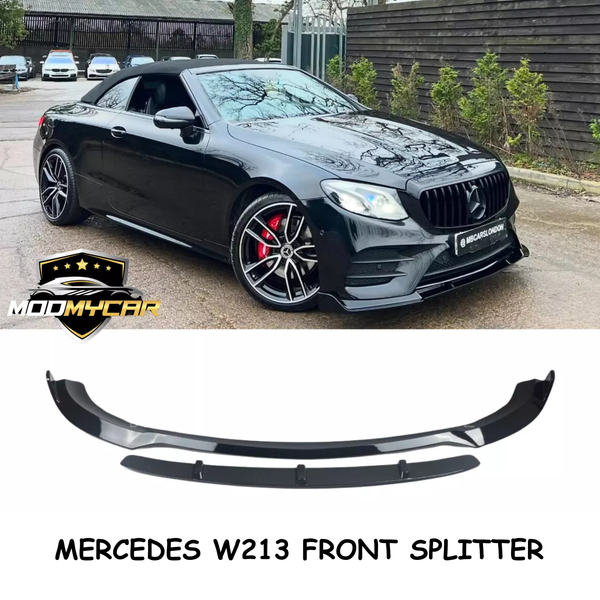 MERCEDES E CLASS W213 SPLITTER BRABUS AMG GLOSS BLACK 2016-2020