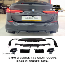 BMW 2 SERIES F44 GRAN COUPE REAR DIFFUSER WITH TAILPIPES GLOSS BLACK 2019+