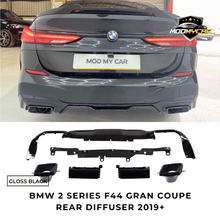 BMW 2 SERIES F44 GRAN COUPE REAR DIFFUSER WITH TAILPIPES GLOSS BLACK 2019+ - Mod My Car UK