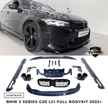BMW 3 SERIES G20 G21 FULL BODYKIT LCI 2022+ DIFFUSER WITH LIGHT GLOSS BLACK - Mod My Car UK