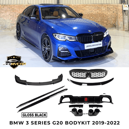 BMW 3 SERIES G20 M BODYKIT QUAD DIFFUSER FRONT SPLITTER SPOILER W/F1 LIGHT - Mod My Car UK