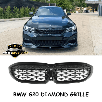 BMW 3 SERIES KIDNEY GRILL G20 BLACK DIAMOND STYLE SPORT 2019+ MODELS - Mod My Car UK