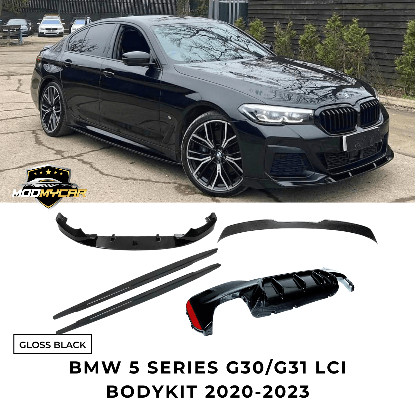 BMW 5 SERIES LCI G30 G31 M PERFORMANCE BODYKIT 2020 - 2023 GLOSS BLACK - Mod My Car UK