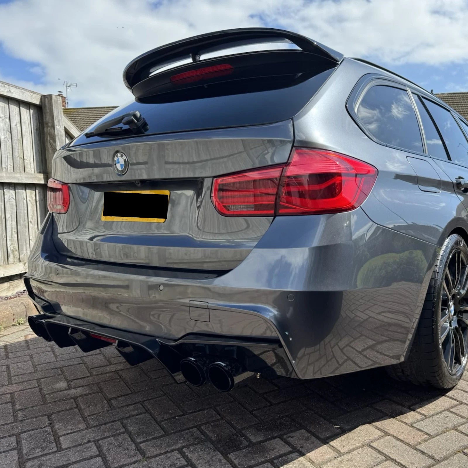 BMW F30 Competition Rear Diffuser DUAL Exhaust LED Rear Canards Diffuser 2012 - 18 - Mod My Car UK