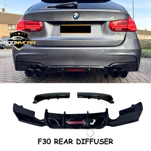 BMW F30 Competition Rear Diffuser DUAL Exhaust LED Rear Canards Diffuser 2012 - 18 - My Store