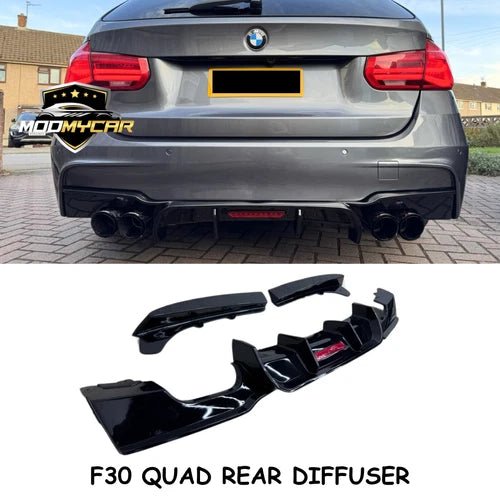 BMW F30 Competition Rear Diffuser QUAD Exhaust LED Rear Canards Diffuser 2012 - 18 - My Store