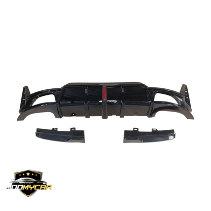 BMW G20 LCI REAR DIFFUSER 2022+ WITH LED BMW 3 SERIES BODY KIT GLOSS BLACK - Mod My Car UK