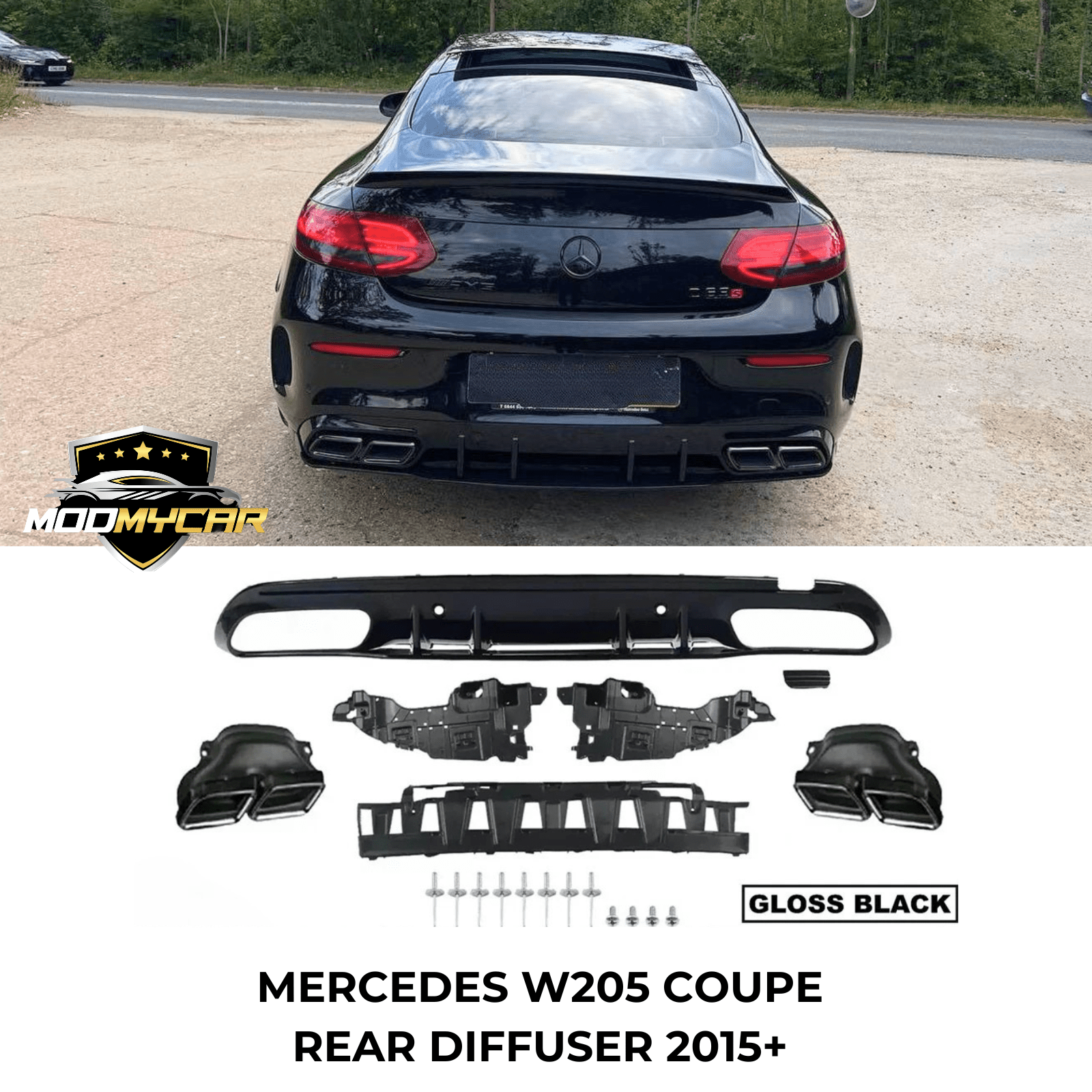 MERCEDES C CLASS COUPE REAR DIFFUSER C205 W205 CONVERTIBLE AMG C63 2015+ - Mod My Car UK