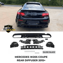 MERCEDES C CLASS COUPE REAR DIFFUSER C205 W205 CONVERTIBLE AMG C63 2015+ - Mod My Car UK