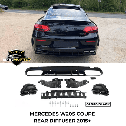 MERCEDES C CLASS COUPE REAR DIFFUSER C205 W205 CONVERTIBLE AMG C63 2015+ - Mod My Car UK