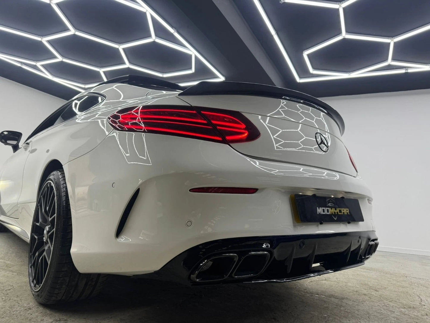 MERCEDES C CLASS COUPE REAR DIFFUSER W205 2015+ CONVERTIBLE AMG C63 GLOSS BLACK - Mod My Car UK