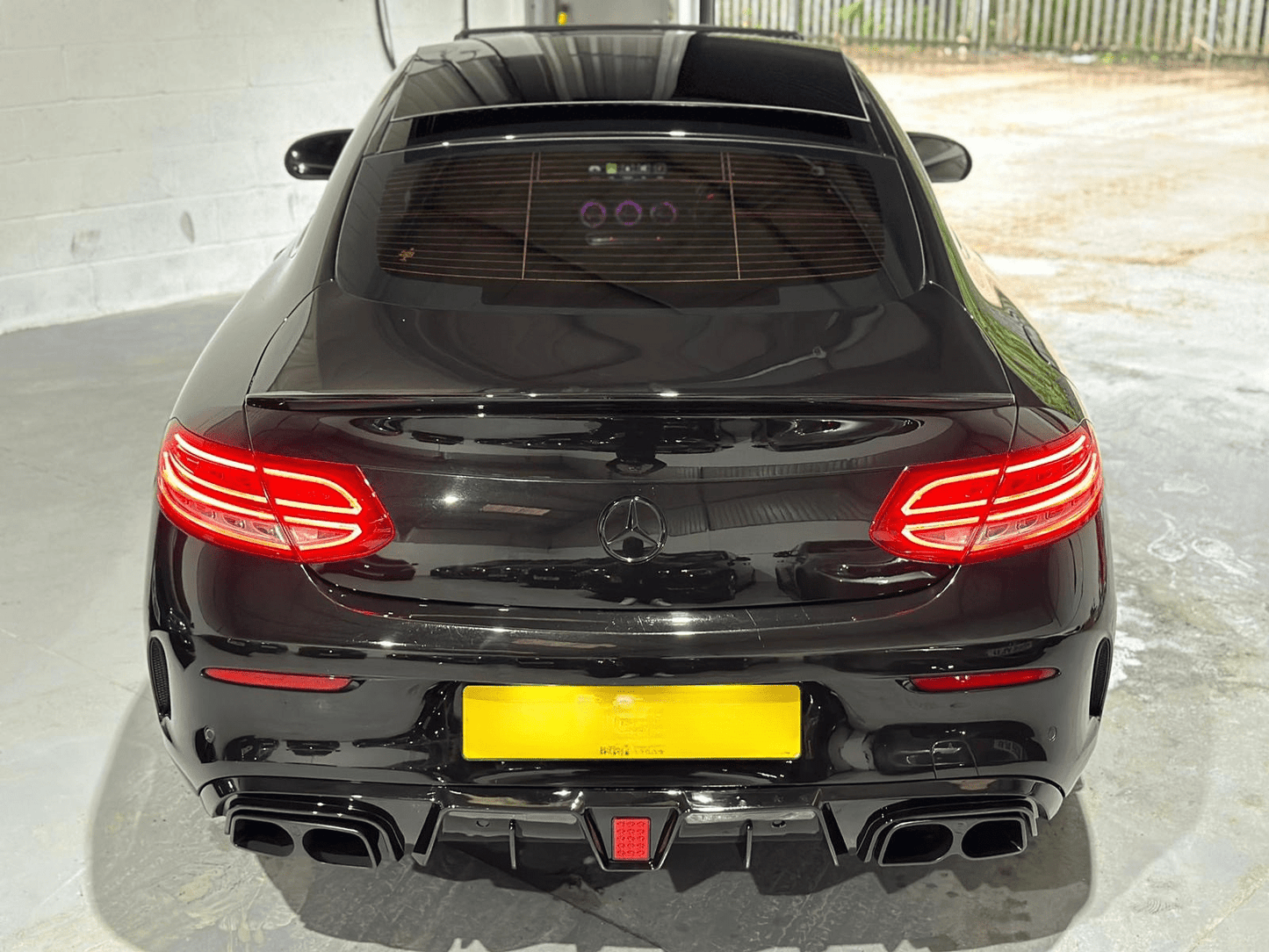 MERCEDES C CLASS COUPE REAR DIFFUSER W205 AMG C63 BRABUS STYLE GLOSS BLACK 2015+ - Mod My Car UK