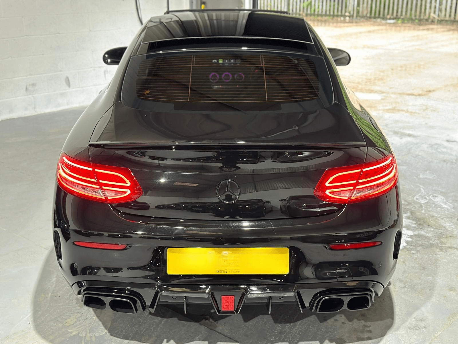 MERCEDES C CLASS COUPE REAR DIFFUSER W205 AMG C63 BRABUS STYLE GLOSS BLACK 2015+ - Mod My Car UK