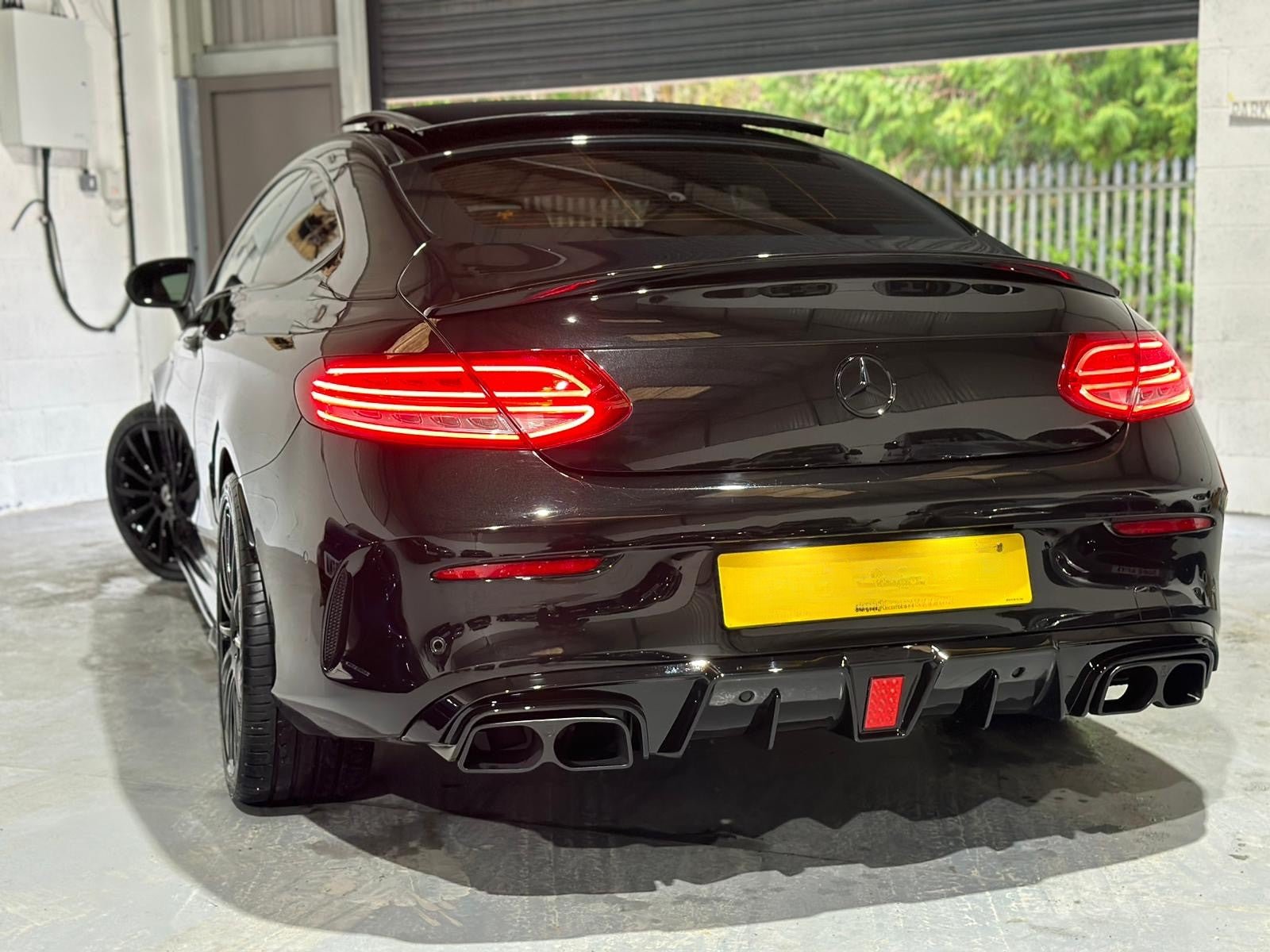 MERCEDES C CLASS COUPE REAR DIFFUSER W205 AMG C63 BRABUS STYLE GLOSS BLACK 2015+ - Mod My Car UK