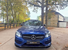 MERCEDES C CLASS FRONT LIP J STYLE W205 C205 A205 GLOSS BLACK SPLITTER 2014 - 19 - Mod My Car UK