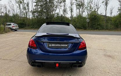 MERCEDES C CLASS REAR DIFFUSER AMG W205 C63 BRABUS STYLE GLOSS BLACK DIFFUSER - Mod My Car UK