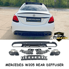 MERCEDES C CLASS REAR DIFFUSER W205 C63 AMG 2014 - 2021 DIFFUSER W205 SALOON UK - Mod My Car UK