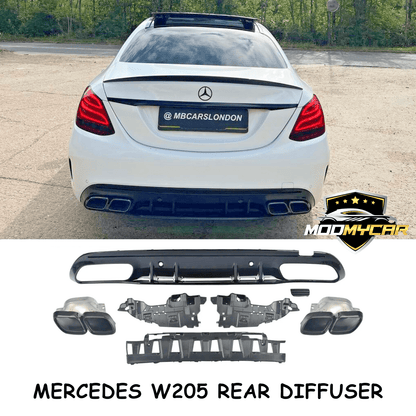 MERCEDES C CLASS REAR DIFFUSER W205 C63 AMG 2014 - 2021 DIFFUSER W205 SALOON UK - Mod My Car UK