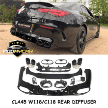 MERCEDES CLA W118 C118 REAR DIFFUSER CLA45 QUAD TAIL PIPES GLOSS BLACK AMG 2019+ - Mod My Car UK