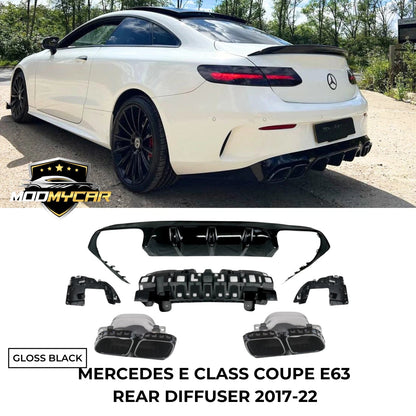 MERCEDES E CLASS COUPE REAR DIFFUSER E63 C238 AMG W/ BLACK TIPS FITS 2017-22 - Mod My Car UK