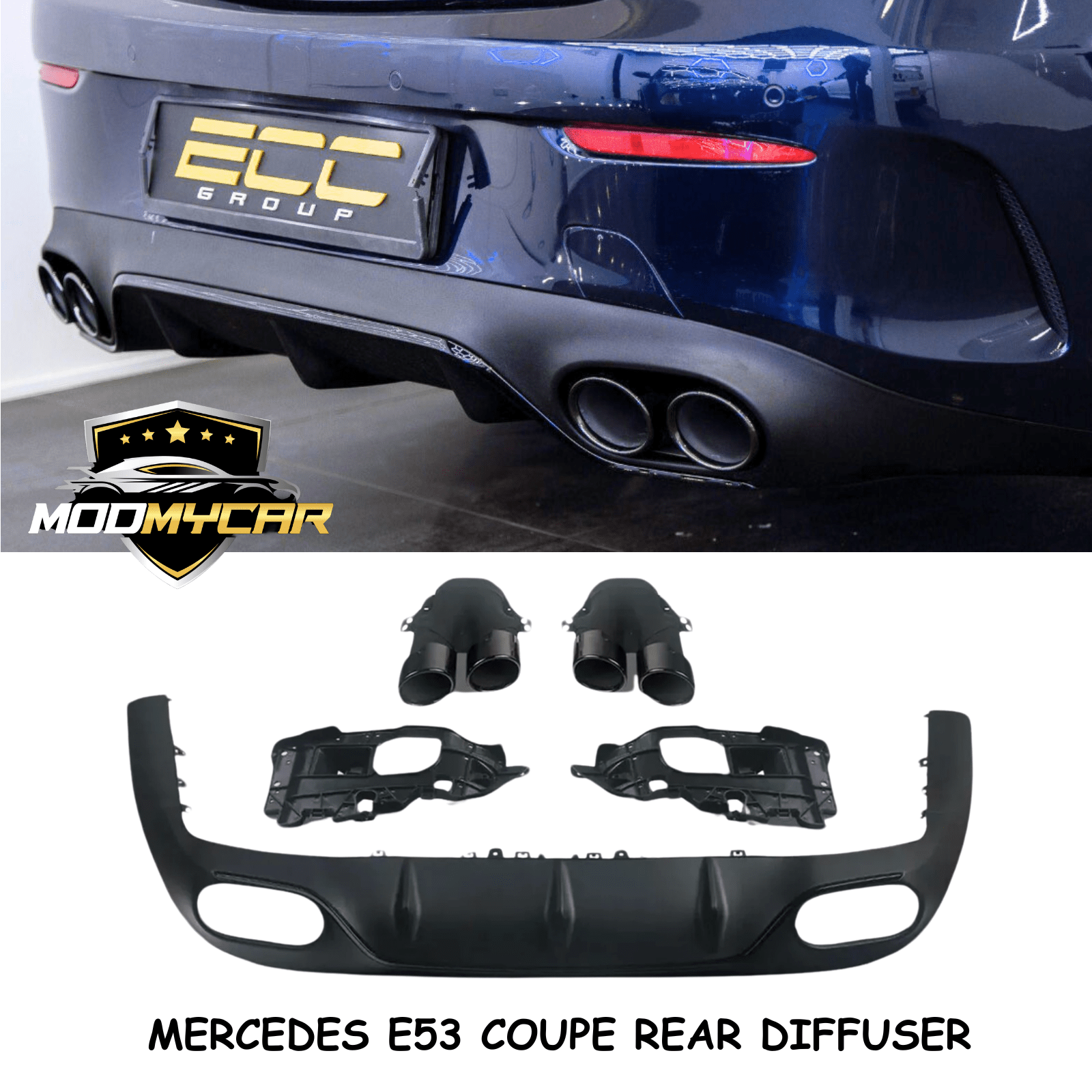 MERCEDES E CLASS E53 REAR DIFFUSER C238 A238 AMG LINE CONVERTIBLE QUAD PIPES 17+ - Mod My Car UK