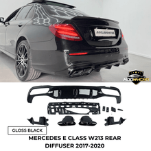 MERCEDES E CLASS REAR DIFFUSER W213 E63 STYLE AMG WITH TAIL PIPES 2017 - 20 - Mod My Car UK