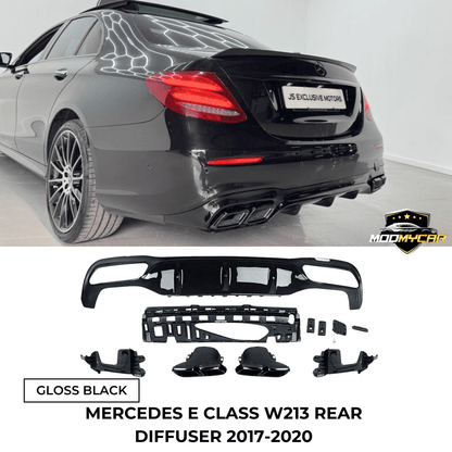 MERCEDES E CLASS REAR DIFFUSER W213 E63 STYLE AMG WITH TAIL PIPES 2017 - 20 - Mod My Car UK