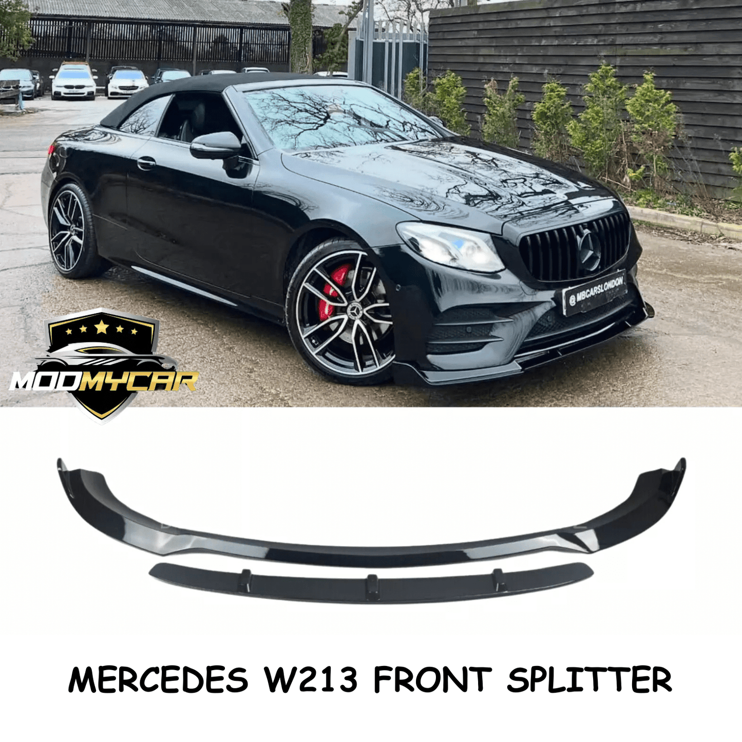 MERCEDES E CLASS W213 SPLITTER BRABUS AMG GLOSS BLACK 2016 - 2020 - Mod My Car UK