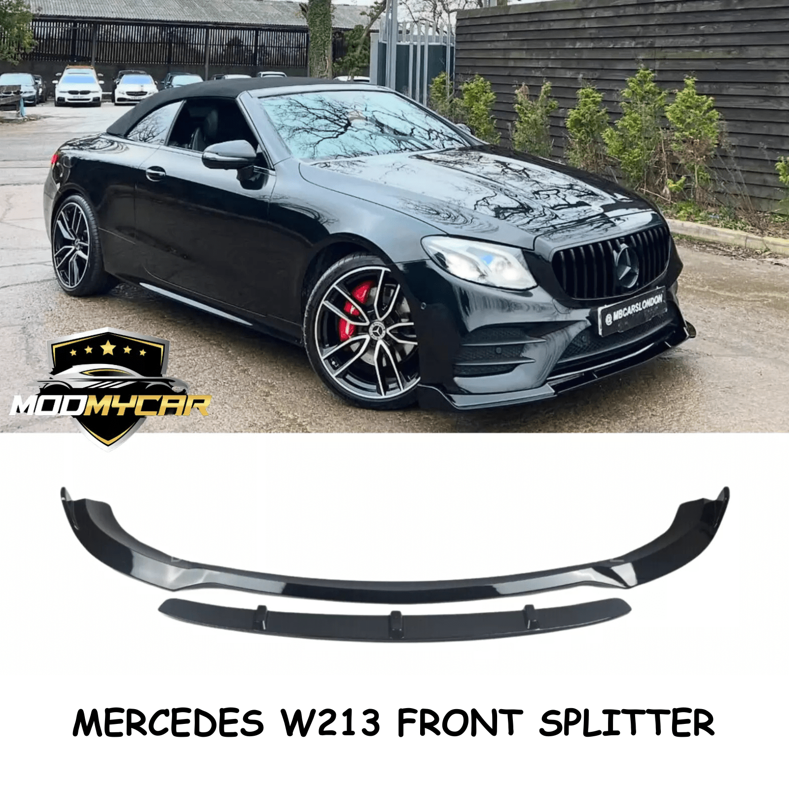 MERCEDES E CLASS W213 SPLITTER BRABUS AMG GLOSS BLACK 2016 - 2020 - Mod My Car UK