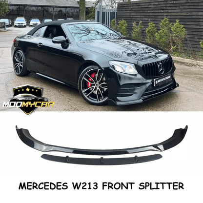 MERCEDES E CLASS W213 SPLITTER BRABUS AMG GLOSS BLACK 2016 - 2020 - Mod My Car UK