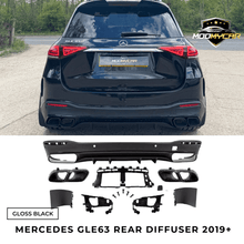 MERCEDES GLE63 REAR DIFFUSER W167 TAIL PIPES 2019+ GLOSS BLACK - Mod My Car UK