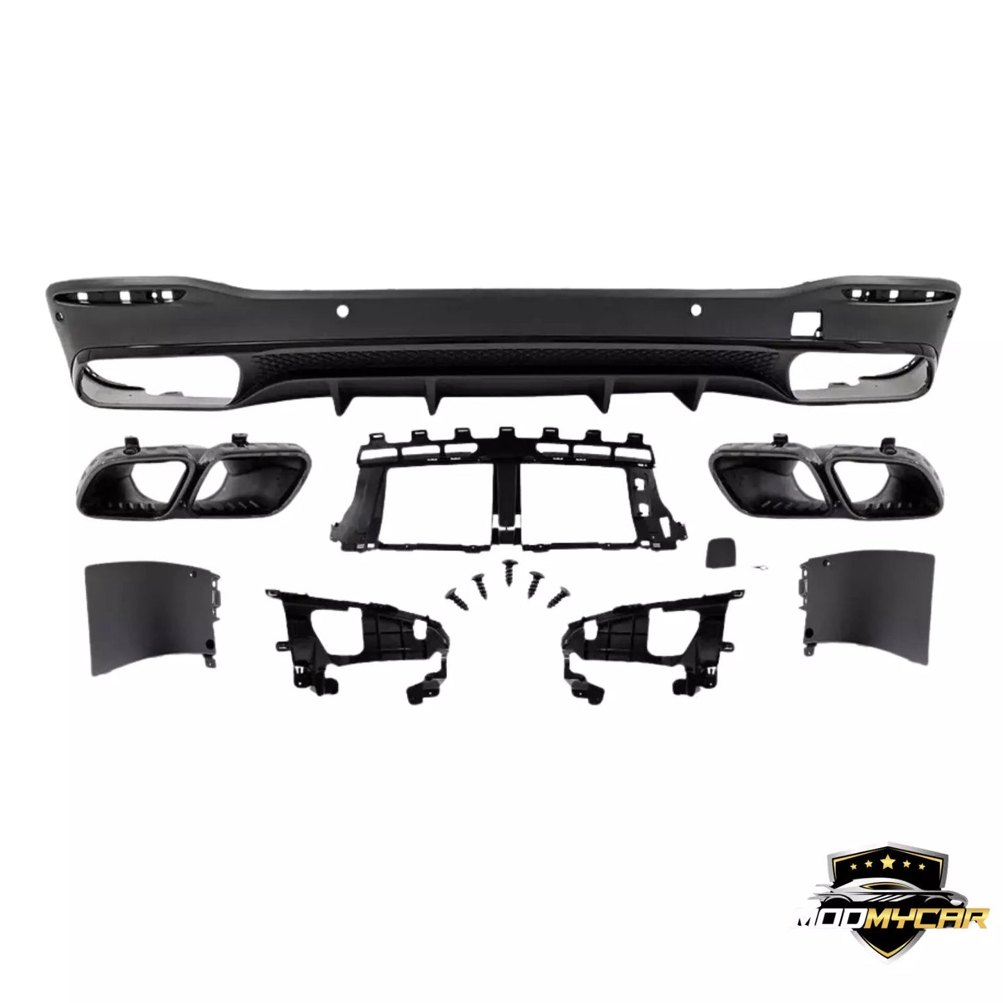 MERCEDES GLE63 REAR DIFFUSER W167 TAIL PIPES 2019+ GLOSS BLACK - Mod My Car UK