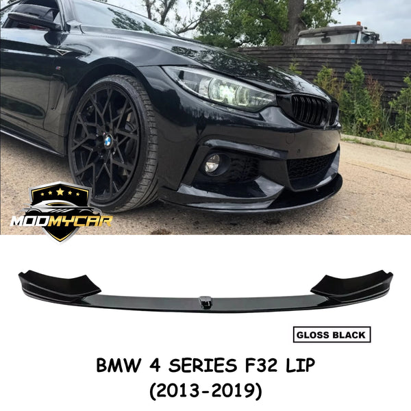 BMW 4 SERIES FRONT SPLITTER F32 F33 F36 M PERFORMANCE GLOSS BLACK 2013-20